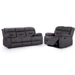 Furnishings For Less UK Monty Grey Fabric Manual Reclining 3 And 2 Sofa Suite - thumbnail 1