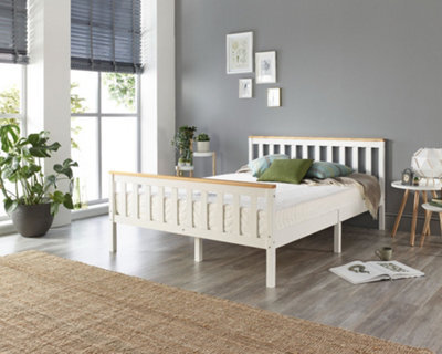 Aspire Atlantic Natural Wood Bed Frame, Size Double - image 1