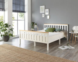Aspire Atlantic Natural Wood Bed Frame, Size Double