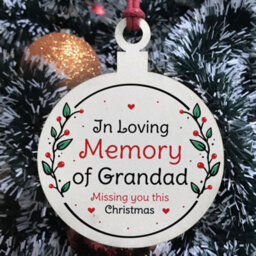 Red Ocean Rememberance Christmas Decoration For Grandad In Memory Grandad Memorial Gift - thumbnail 3