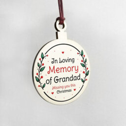 Red Ocean Rememberance Christmas Decoration For Grandad In Memory Grandad Memorial Gift - thumbnail 4