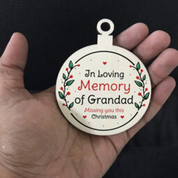 Red Ocean Rememberance Christmas Decoration For Grandad In Memory Grandad Memorial Gift - thumbnail 5