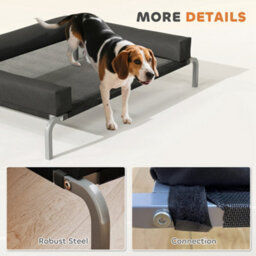 Pawhut Elevated Dog Bed, Raised Dog Bed With Removable Bolsters - thumbnail 8