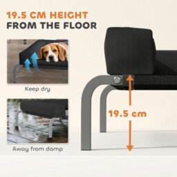 Pawhut Elevated Dog Bed, Raised Dog Bed With Removable Bolsters - thumbnail 4