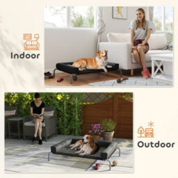 Pawhut Elevated Dog Bed, Raised Dog Bed With Removable Bolsters - thumbnail 7