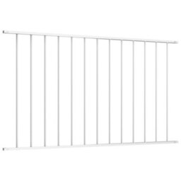 Berkfield Fence Panel Powder-Coated Steel 1.7X0.75 M White - thumbnail 2