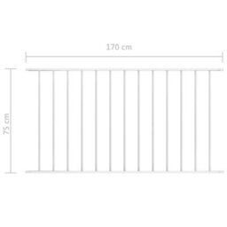 Berkfield Fence Panel Powder-Coated Steel 1.7X0.75 M White - thumbnail 4
