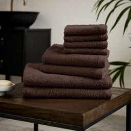 Catherine Lansfield Quick Dry Cotton 30X30 Cm, 50X85 Cm, 270X120 Cm 8 Piece Towel Set Chocolate