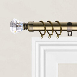 Ameha Plain Sapphire Crystal Metal Curtain Pole 70-120 Cm, (28 To 48 Inches) Antique Brass Extendable Adjustable Curtain Poles - thumbnail 7