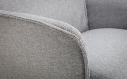 iLikeStores Grey Linen Recliner & Stool With Chrome Base - thumbnail 5