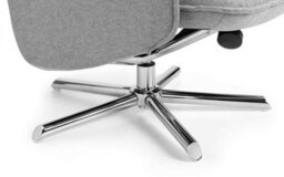 iLikeStores Grey Linen Recliner & Stool With Chrome Base - thumbnail 6