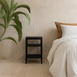 Wyld Haus Cananeia Black Wood-Grain Two-Shelf Bedside Table - thumbnail 2