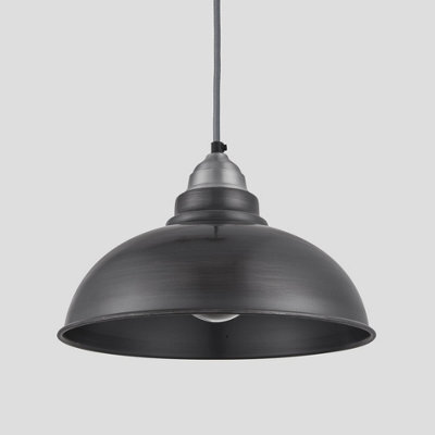 Industville Old Factory Pendant, 12 Inch, Pewter, Light Pewter Holder - image 1