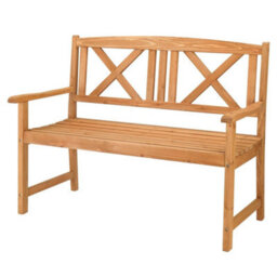Outdoor 2-Seater Garden Bench Wooden Patio Seat Backyard Park Front Porch Chair - thumbnail 3