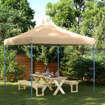 Walplus Foldable Party Tent Garden Gazebo Canopy Pop-Up Beige 292X292X315 Cm - image 1