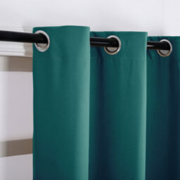 Happy Homewares Teal Blackout Curtains - Eyelet Thermal Curtain  - 46 X 63 Inch Drop - 2 Panel - thumbnail 5