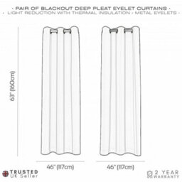 Happy Homewares Teal Blackout Curtains - Eyelet Thermal Curtain  - 46 X 63 Inch Drop - 2 Panel - thumbnail 7