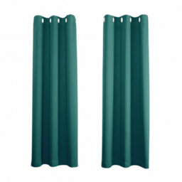 Happy Homewares Teal Blackout Curtains - Eyelet Thermal Curtain  - 46 X 63 Inch Drop - 2 Panel
