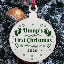 Red Ocean Bumps First Christmas Wood Bauble Gift For Bump Tree Decoration - thumbnail 3