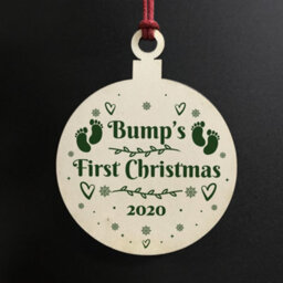 Red Ocean Bumps First Christmas Wood Bauble Gift For Bump Tree Decoration - thumbnail 2