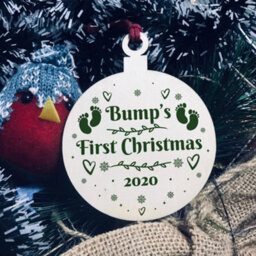Red Ocean Bumps First Christmas Wood Bauble Gift For Bump Tree Decoration - thumbnail 1