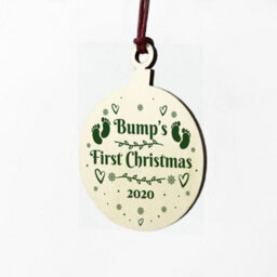 Red Ocean Bumps First Christmas Wood Bauble Gift For Bump Tree Decoration - thumbnail 6