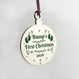 Red Ocean Bumps First Christmas Wood Bauble Gift For Bump Tree Decoration - thumbnail 4