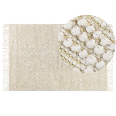 Beliani Rug Mavikent Beige 160 X 230 Cm Wool - image 1