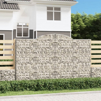 Berkfield Arched Gabion Baskets 11 Pcs 300X50X180/200 Cm Galvanised Iron - image 1