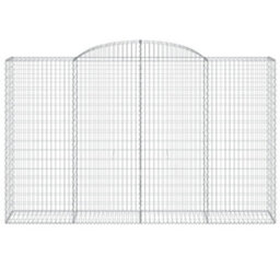 Berkfield Arched Gabion Baskets 11 Pcs 300X50X180/200 Cm Galvanised Iron - thumbnail 4