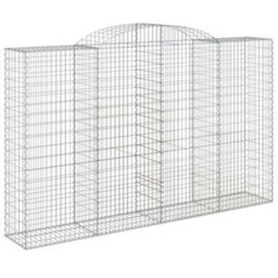 Berkfield Arched Gabion Baskets 11 Pcs 300X50X180/200 Cm Galvanised Iron - thumbnail 3