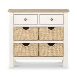 Farro Basket Coconut Console Table With Washed Oak Top - Fully Assembled - By Roseland Furniture - thumbnail 3