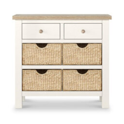 Farro Basket Coconut Console Table With Washed Oak Top - Fully Assembled - By Roseland Furniture - thumbnail 8