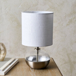 Pagazzi Lighting Pagazzi Emmy Satin Nickel And Clear Glass Table Lamp - thumbnail 2