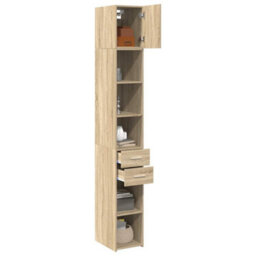 Walplus Slim Storage Cabinet Sonoma Oak 30X42.5X225 Cm Engineered Wood - thumbnail 3