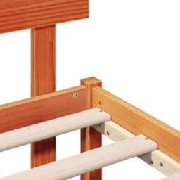 Berkfield Bed Frame With Headboard Wax Brown 140X200 Cm Solid Wood Pine - thumbnail 9
