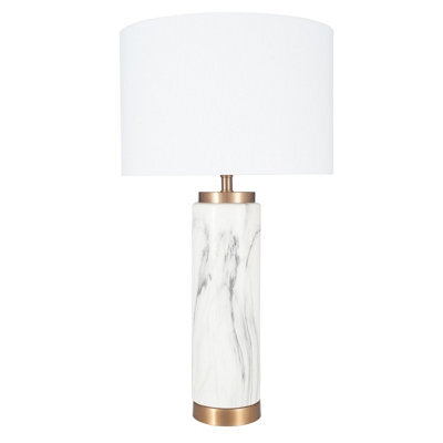 Pacific Lifestyle Marble Effect Ceramic Tall Table Lamp - image 1
