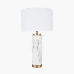 Pacific Lifestyle Marble Effect Ceramic Tall Table Lamp - thumbnail 3
