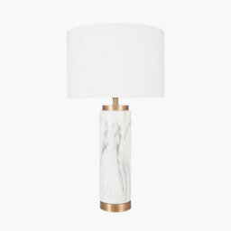 Pacific Lifestyle Marble Effect Ceramic Tall Table Lamp - thumbnail 4