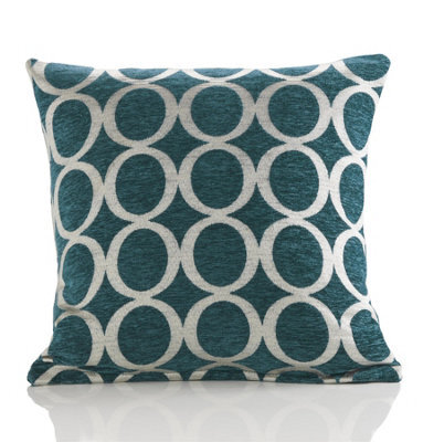 Luxury Living Oh Luxury Geometric Chenille Cushion Teal