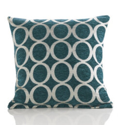 Luxury Living Oh Luxury Geometric Chenille Cushion Teal