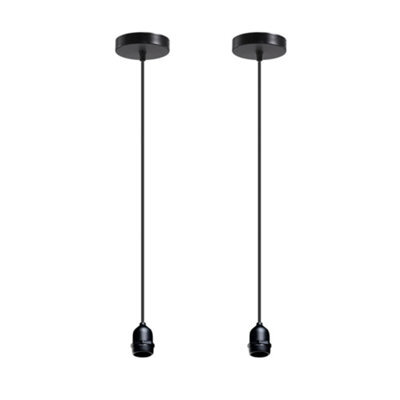 Ledsone Black Industrial E26/e27 Pendant Light Kit Metal Lamp Holder, 100Cm Braided Cable - image 1