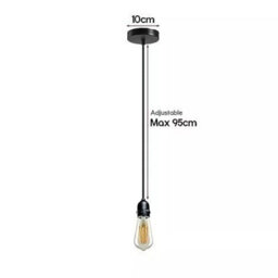 Ledsone Black Industrial E26/e27 Pendant Light Kit Metal Lamp Holder, 100Cm Braided Cable - thumbnail 4