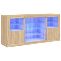 Berkfield Sideboard With Led Lights Sonoma Oak 142.5X37X67 Cm - thumbnail 2