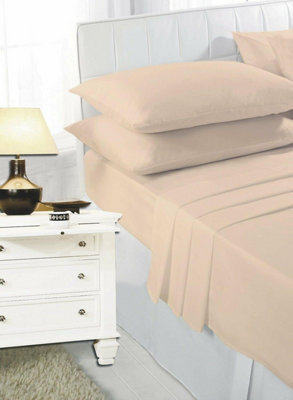 Homes & Linen Fitted Bed Sheet Polycotton Soft Easy Care Percale 25Cm Deep Pocket Fitted Sheet