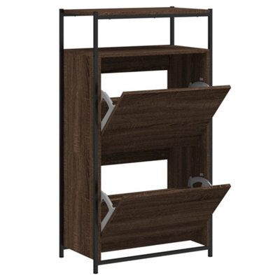 Berkfield Durable Shoe Cabinet Brown Oak 60X34X112 Engineered Wood