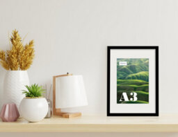 A3 Black Picture Frame With Mount For A4 (21 X 29.7Cm -8.3 X 11.7In) Poster, Photo, Artwork, Or Print. - thumbnail 4