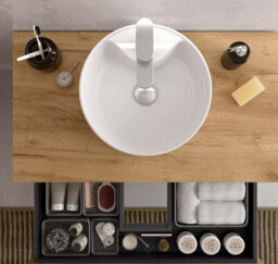 Cygnus bath Bequia Vanity Unit 100Cm Oak Worktop Basin Ceramic - thumbnail 3