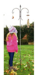 Poppy Forge Double Bird Crook - Wild Bird Feeding Station - Solid Steel - W62.5 X H221 Cm - Powder Coated Black - thumbnail 3