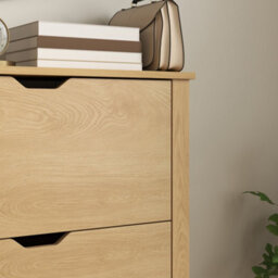 Homcom 18-Shoe Storage Cabinet 6 Shelves 3 Drawers Natural Wood Finish - thumbnail 9